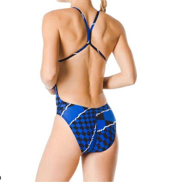 Speedo NEW with tags Blue and Black Endurance One Piece Size 28 Swimsuit - Picture 10 of 11